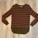 Cotton On  Women’s Brown Striped Crewneck Long Sleeve Sweater Size Medium Photo 3