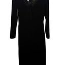 Alex Evenings  Black Velvet Off Shoulder Faux Fur Lined Neckline Midi Dress - siz Photo 1