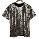 Jaded London leopard sequin short sleeve lined blouse size XL Photo 0