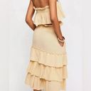 Free People Endless Summer wheat cotton strapless crop top midi skirt set Photo 2