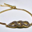 infinity Gold Tone and Rhinestone  Chain Bracelet Photo 0