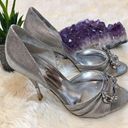 Marciano  BY GUESS Silver Peep Toe Heels | Bridal Wedding Shoes Photo 4