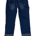 Chico's So Slimming By  Womens Jeans Size 0.5 Capri Jeweled Ankles Blue 31X27 Photo 4