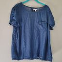 LC Lauren Conrad  Chambray Short Sleeve Top Photo 0