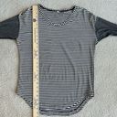 Lululemon Black White‎ Striped Long Sleeve Top Workout Athleisure Women’s Size 8 Photo 9