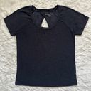 Beyond Yoga Top Lightweight Spacedye Tee Cut Out Back Heathered Black XS Photo 0