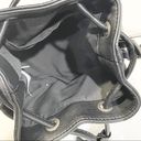 American Eagle  Black Faux Leather White Sherpa Bucket Bag Photo 2