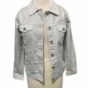 Denim & Co  Denim Denim Jean Jacket Metallic Silver XS Extra Small Photo 0