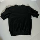 Who What Wear ruffle sleeve crew neck knit sweater black xs Photo 3