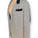 Houndstooth Vintage Dumas Jacket Black White  Velvet Collar Blazer Boxy Oversized Photo 4
