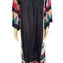 Gottex  Vintage 70s Sheer Hippie Geometric Psychedelic Bell Sleeve Luxury Dress Photo 1