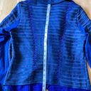 Neiman Marcus  Blue Genuine Leather Striped Jacket S Photo 9