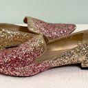 Shoedazzle ﻿ Women's Avery Pointed Glitter Flat Pink Gold Ombre Loafers Size 6.5 Photo 3