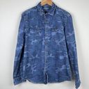 Calvin Klein Jeans  - Dark Denim Camo Button-Down Western Shirt - Size M Photo 0