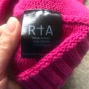 R+A Women's Pink Chunky Knit Cotton Ribbed Off The Shoulder Crop Sweater sz S​ Photo 3