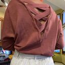 Dry Goods Burgundy Open Back Long Sleeve Photo 1