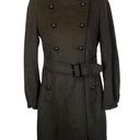 Tahari  Wool double breasted high neck Belted Coat in brown size 8 Photo 0