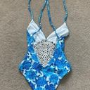 frankie's bikinis  Poppy One Piece Blue Dahlia in size medium Photo 2