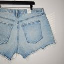 Good American  Good 90s Denim Shorts Step Hem Frayed Hem Size 16 NWT Photo 3