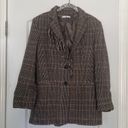 Mango  Wool Blend Fringe Plaid Blazer Sz S Photo 5