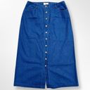 Talbots Vintage  Denim Button Front Long Skirt Photo 2