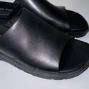 Baretraps  sandals slides black leather top slight wedge slip on NEW 9 bare traps Photo 1