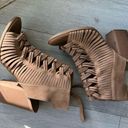 DV by Dolce Vit DV Dolce Vita Alyson braided stacked heel peep toe ankle booties taupe 9.5 Photo 7