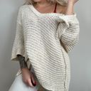 Free People cotton crochet oversize bohemian vneck sweater Photo 1