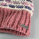 prAna Francesca Woven Wool Knit Pink Pom Pom Beanie Hat Photo 2