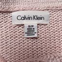 Calvin Klein SPRING BARBIE  Ribbed Knit Pullover Sweater Pink Women’s S Zipper Photo 4