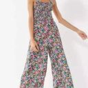 Urban Outfitters UO Lola Bright Colorful Floral Halter Wide Leg Cropped Jumpsuit Photo 0