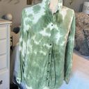 True Craft Blouse Green Tie Dye Long Sleeve Button Down Front Womens Small Worn Once Photo 6