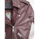 All Saints Balfern Leather Biker Jacket In Deep Berry Size 2 NEW Photo 8