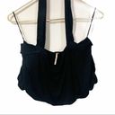 Free People  Small Black Cece Bubble Halter Top Sleeveless Photo 2