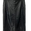 Worthington  Black Faux Leather Silver Stud Detail Skirt Photo 0