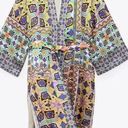 ZARA  Satin Effect Printed Belted Kimono Robe Photo 0