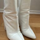 Pretty Little Thing White Croc Heeled Booties  Photo 2