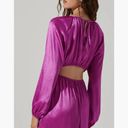 ASTR NWT  the Label Cutout Long Sleeve Jumpsuit Medium, FUCHSIA Photo 3