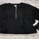 Abound Nordstrom  Black Fuzzy Black Fleece 1/4 Zip Pullover Womens Size Medium Photo 0