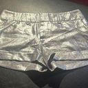 Bebe  Silver Metallic Shorts Photo 0