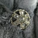 Dennis Basso Dennis by  Faux Fur Grey Coat Jacket Rhinestone Brooch Closure Large Photo 4