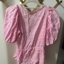 Urban Outfitters Pink Puff Sleeve Tie Top Photo 1