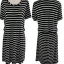 Market & Spruce New  Cut Out Back Striped T-Shirt Dress Black White Size Large Photo 0