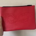 Ipsy Red Mask Textured Feel Makeup Bag Holder Accessory Beauty Travel Organize Photo 0