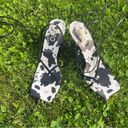 EGO  Wishful strappy flare heel sandals in cow print Photo 2