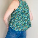 secret treasures Turquoise Hippie Floral Cropped Oversized Tank Top Photo 1