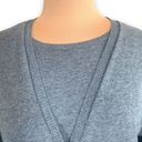 Vintage Alfred Dunner Cardigan Sweater Two In One Layered Gray Floral Appliqué Size L Photo 4