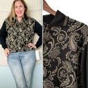 Polo Vintage paisley floral metallic banded waist  neck sweater NWT size M medium Photo 1