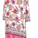 Chico's NWT Chico’s Floral Print Fitted Short Dress Pink Combo 3/4 Sleeves Womens 0 | XS Photo 6