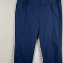 Lafayette 148  Womens Capri Trouser Size 10 Navy Blue Cropped Stretch Mid Rise Photo 0